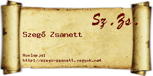 Szegő Zsanett névjegykártya